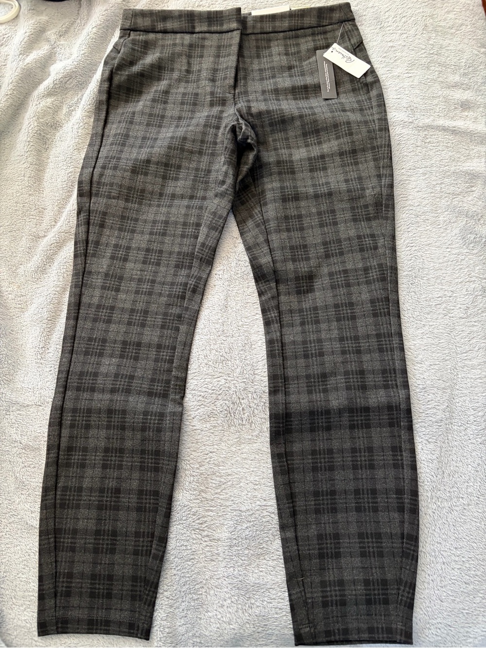 Reitmans Petite Gray Plaid Skinny Pants